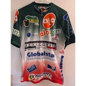 World Jerseys Green Red Cycling Jersey Zip Men's Size 38